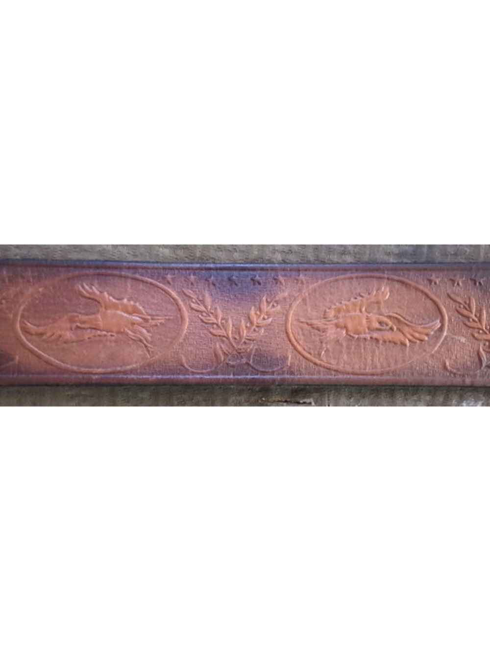 Vintage Tooled Leather Belt Strap Flying Mallard Duck Wildlife 44.5 X 1.75 View 2